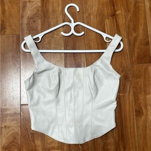 NWT Abercrombie Vegan Leather Corset Scoopneck Top